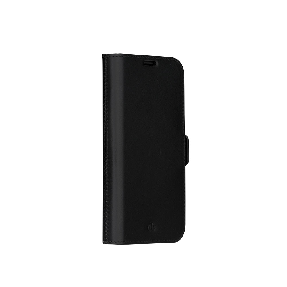 iPhone 14 Pro 2in1 Wallet Case Echtleder Tasche mit RFID Schutz Lynge (LY61GTBL1635) - Schwarz