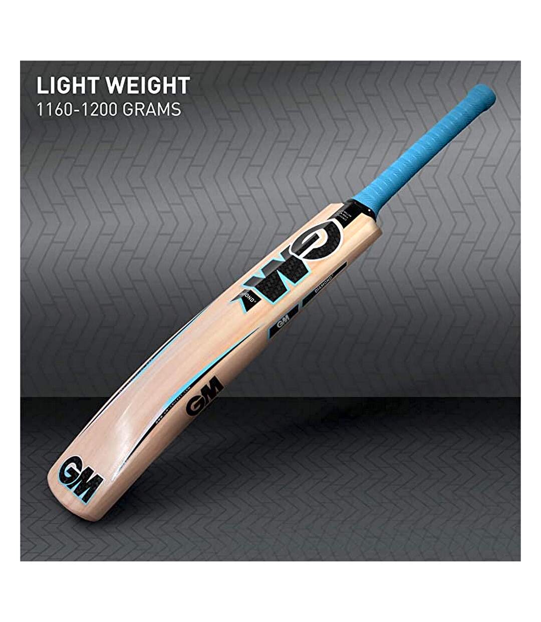 Gunn And Moore - Batte de cricket DIAMOND (Blanc cassé / Blanc / Bleu) - UTCS441