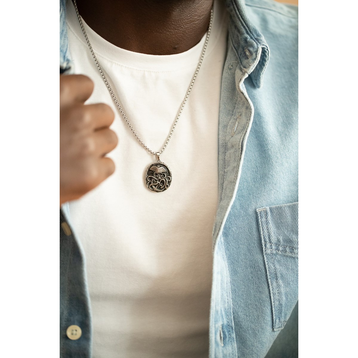 Collier mono-motif Luke en Acier