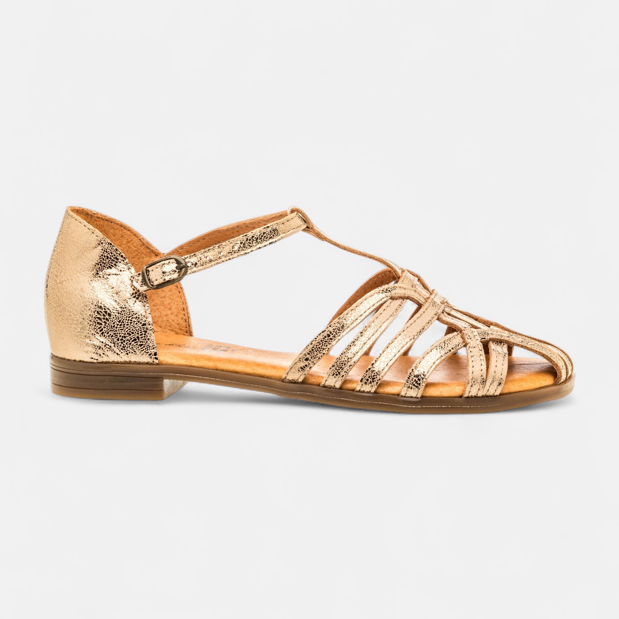 Nu-pieds Femme en cuir or