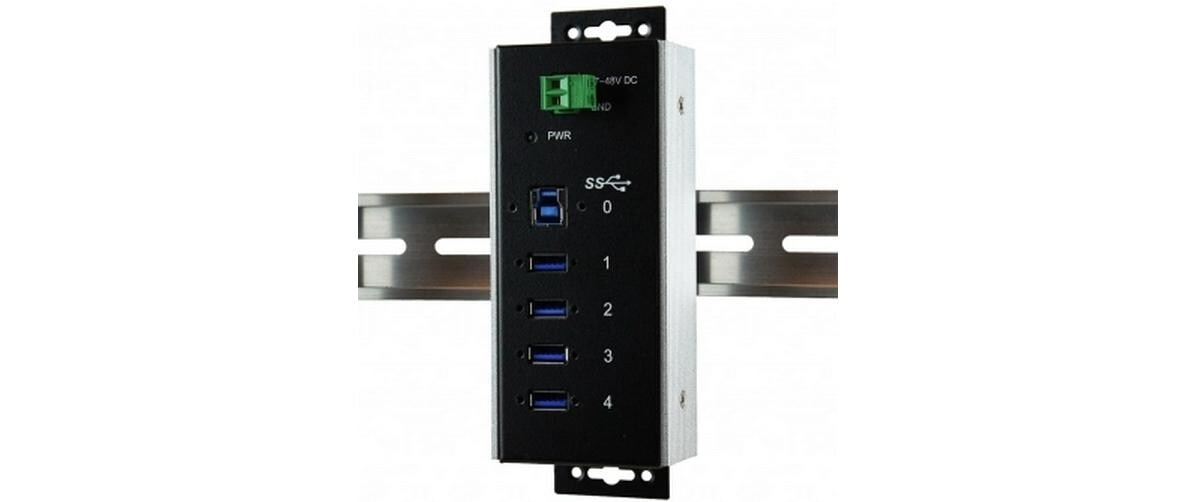 USB-Hub EX-1187HMVS-WT<br>7 Port USB 3.2 Gen 1 Metall HUB für Temperaturen von –40 °C bis +85 °C Grad