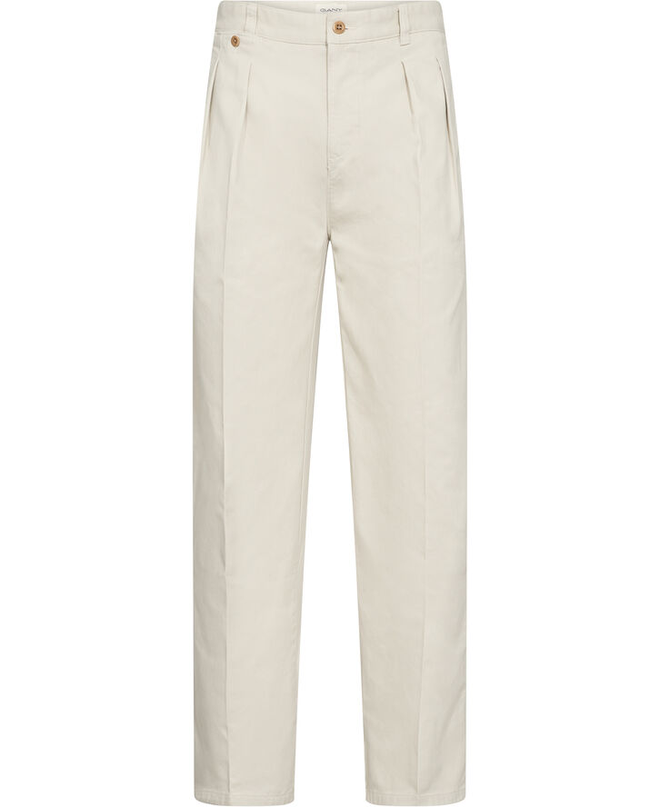 Gant REL COTTON TWILL PLEAT CHINOS Putty