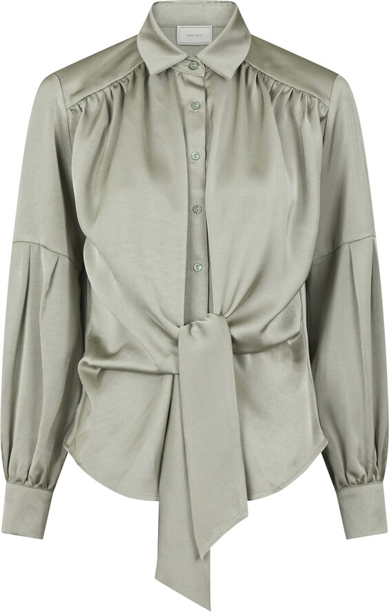 Neo Noir Naja Satin Shirt Smoke green