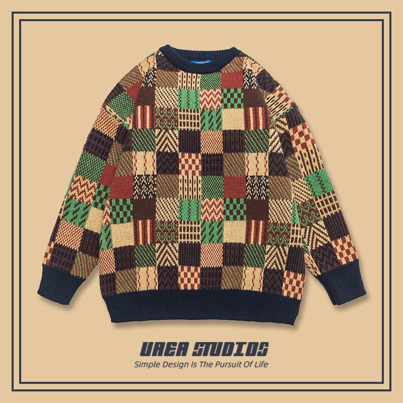 Chuoku - Trui met ronde hals en patroon