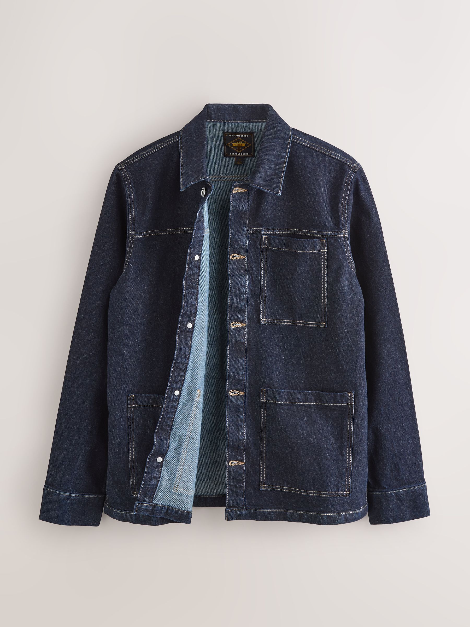 Indigoblauw - Chore Style Denim Shacket