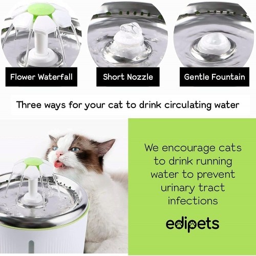 Bebedouro branco Edipets para gatos