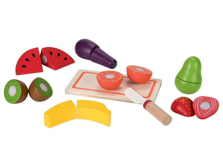 Houten etenswarenset fruit