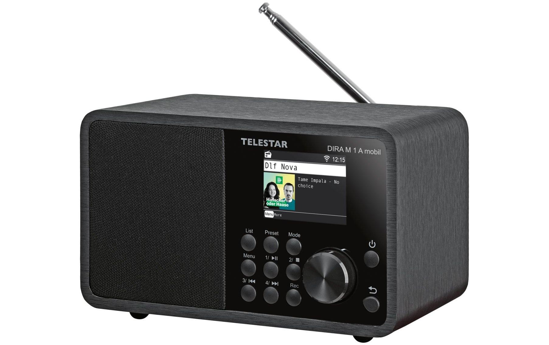 Internet Radio DIRA M 1 A mobil Schwarz<br>Kompaktes, akkubetriebenes Mono-Multifunktionsradio