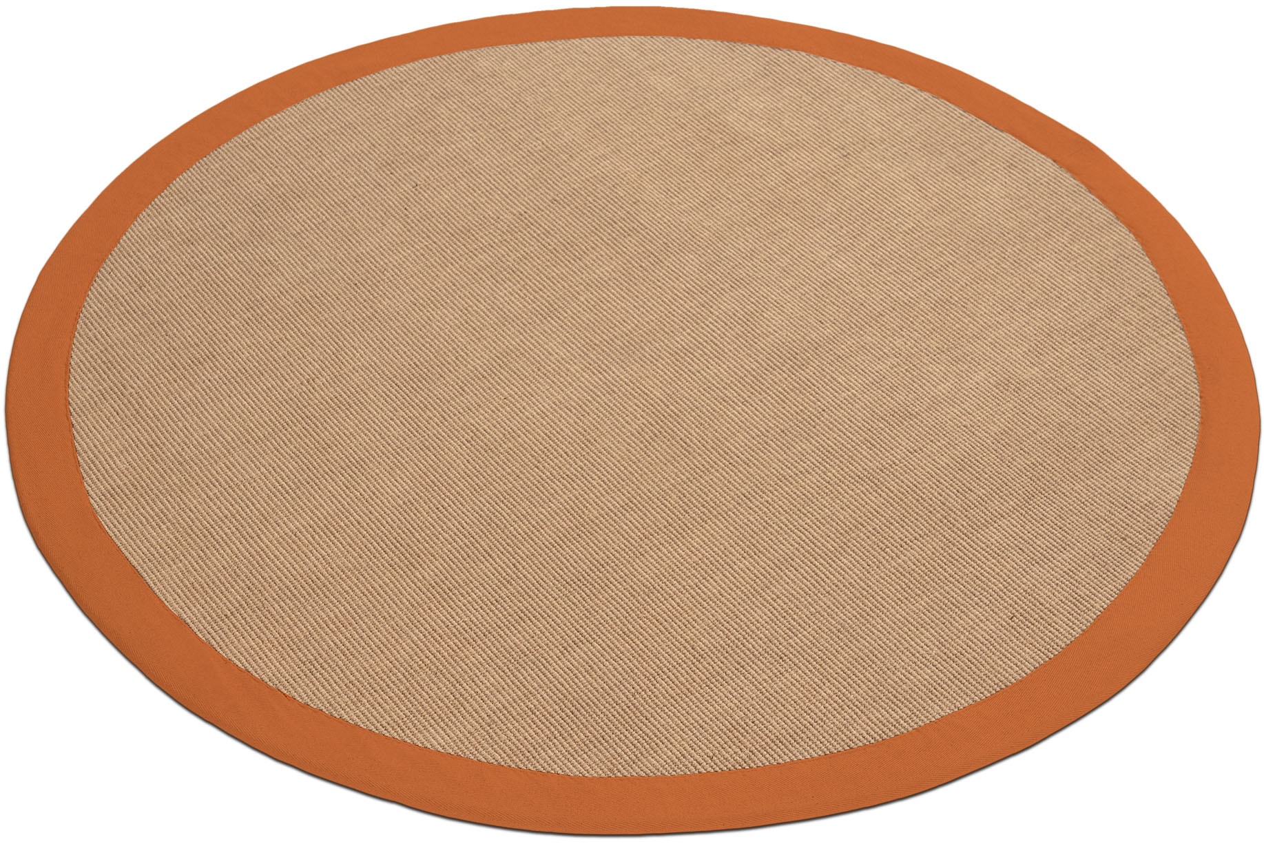 carpetfine Sisalteppich »Sisal« rund 5 mm Höhe mit farbiger Bordüre, Anti-Rutsch Rückseite