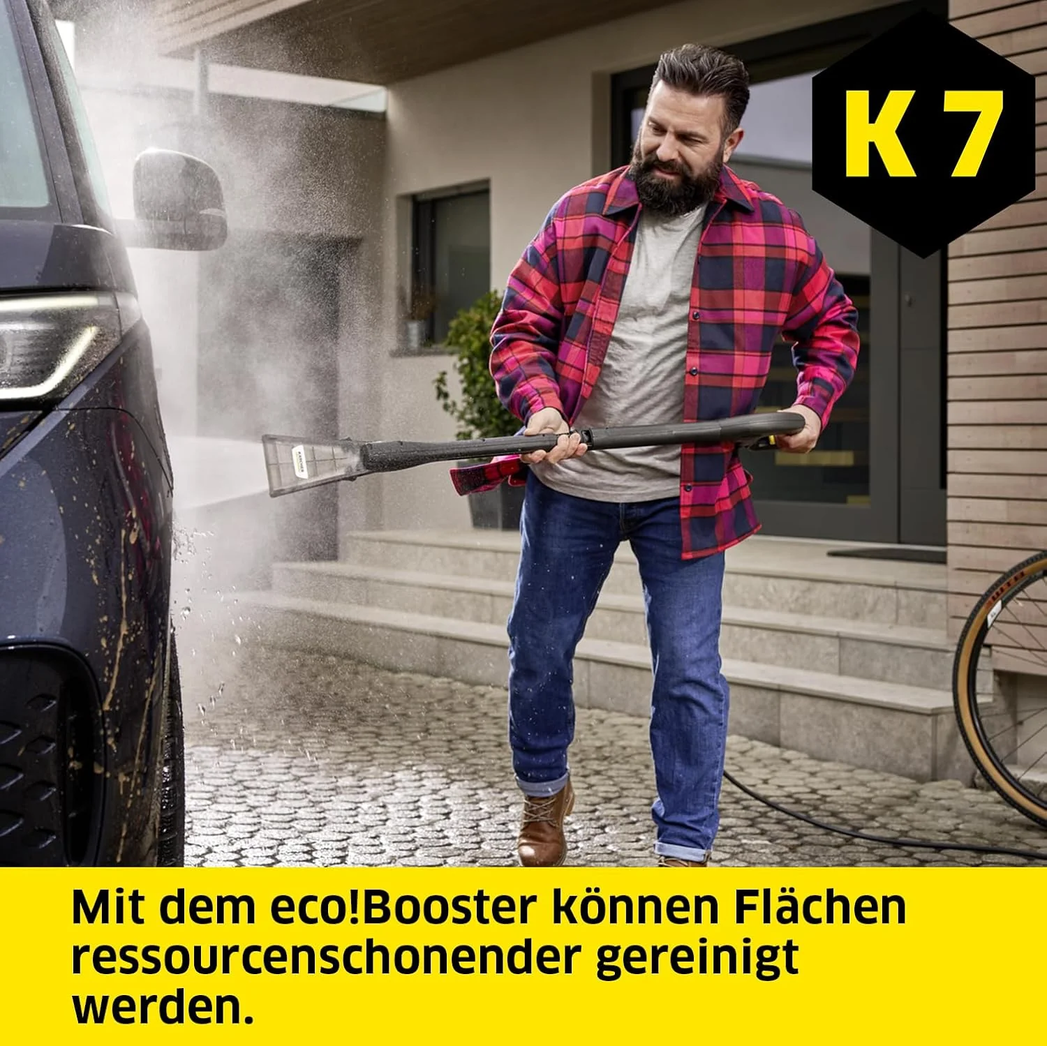 Nettoyeur haute pression Karcher K 7 Premium Smart Control Flex Home - 180 bars - 600 L/h - connecté - tambour enrouleur - brosse terrasse