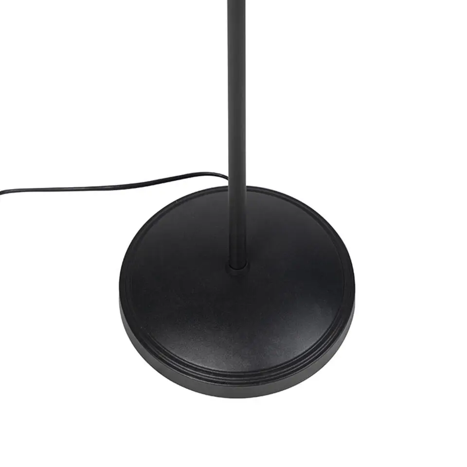 Qazqa vloerlampen tommy zwart e14