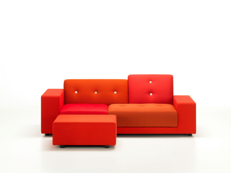Vitra Polder Ottoman poef rood