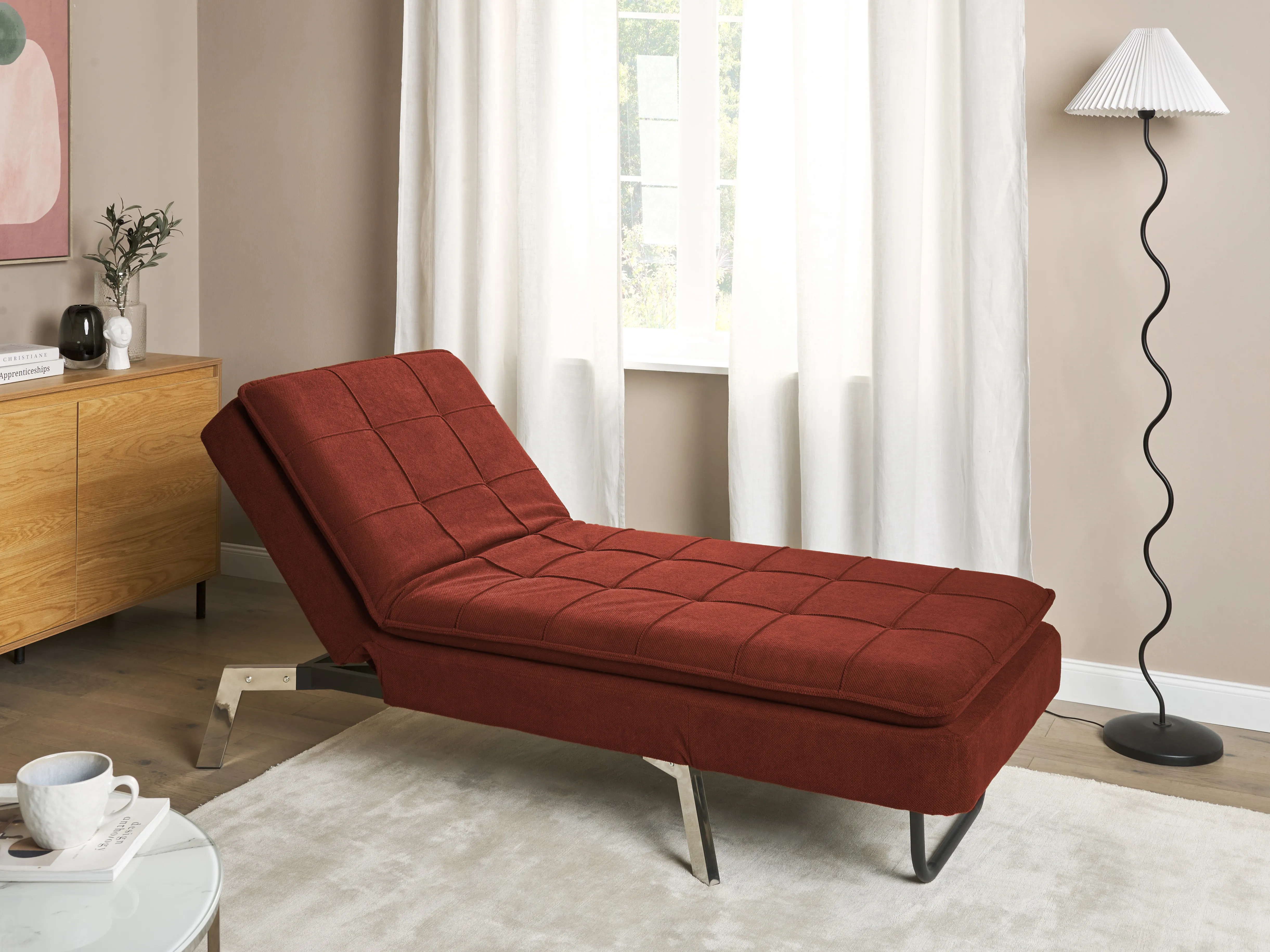 Chaise longue LOIRET Stof Rood