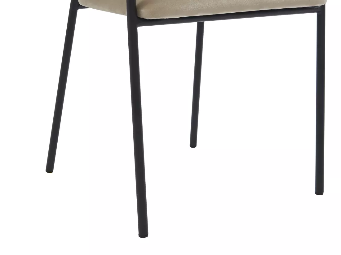 Lot de 2 chaises avec accoudoirs en velours et métal noir - Beige - ORDIDA de Pascal MORABITO