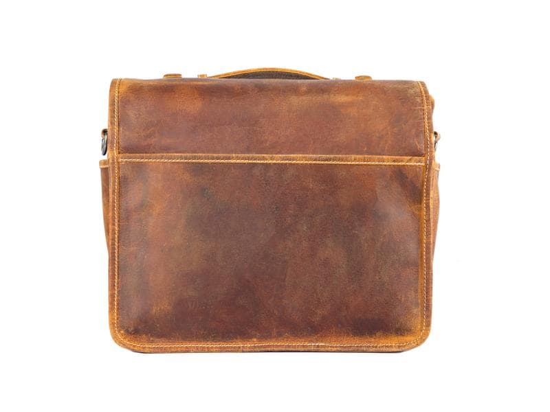 Alpenleder Kamera-Tasche Reporter Beige Umhängetasche aus Echtleder