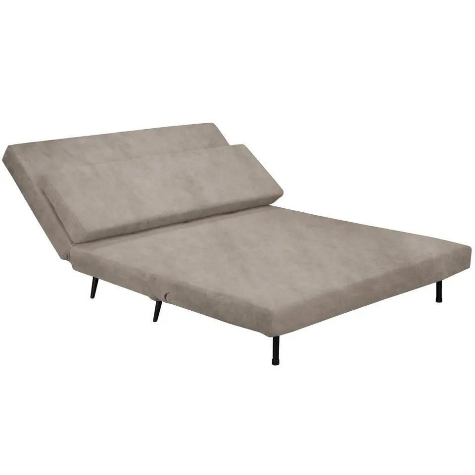 Mallory - Slaapbank 140 cm in taupe fluweel