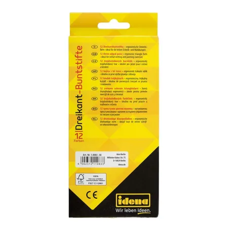 Idena Farbstifte FSC100% 12 St., dreikant, Standard