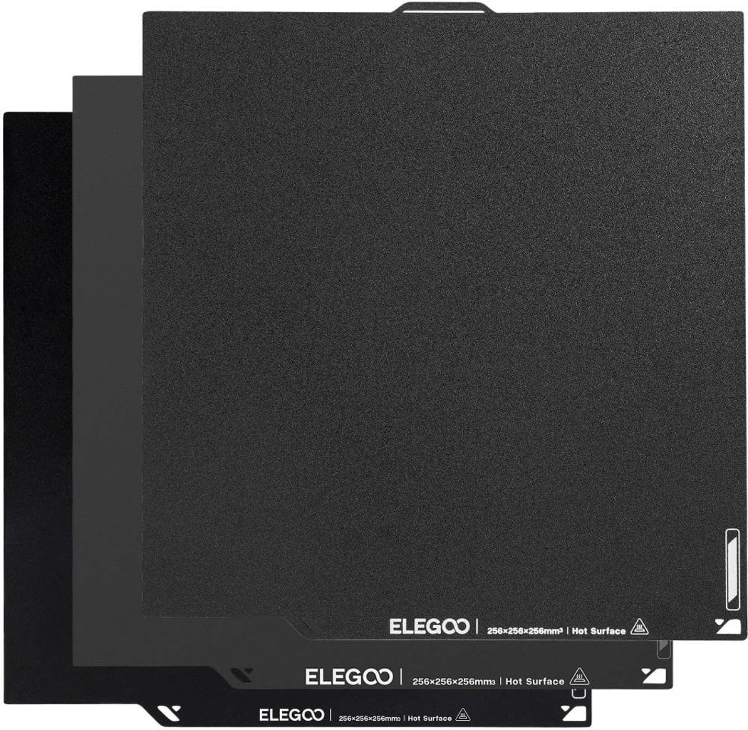 Elegoo  Dual-Sided Build Plate 3er-Set, Centauri/Centauri Carbon    Bauplatte mit sechs verschiedenen Oberflächenfinishs
