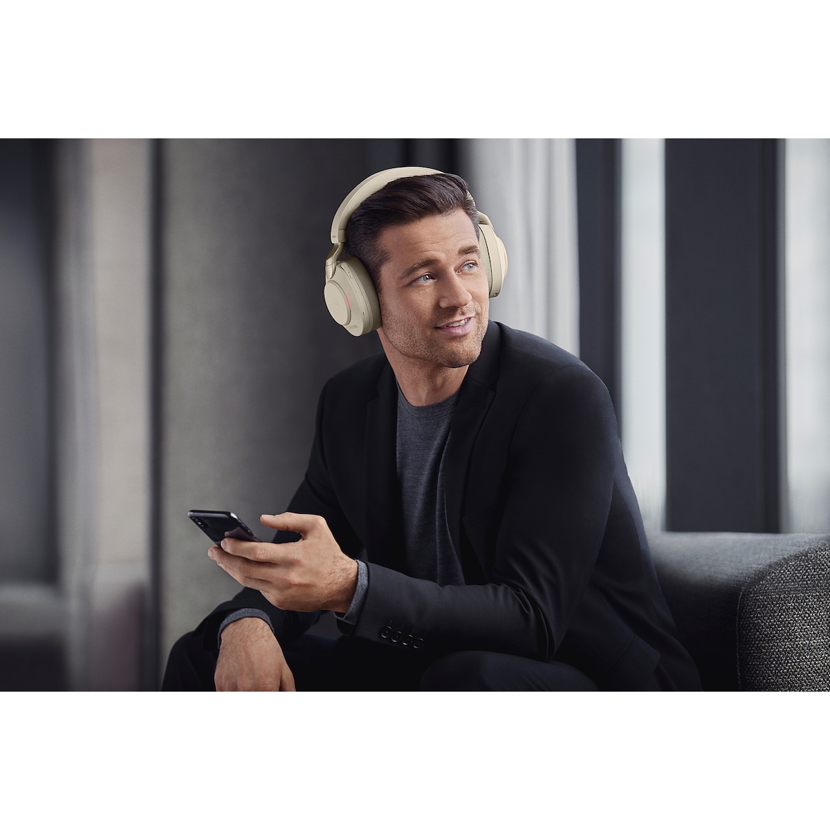 Jabra Evolve2 85 UC USB-A hodetelefoner (beige)