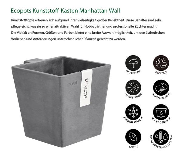Ecopots Kunststoff-Kasten Manhattan Wall mit