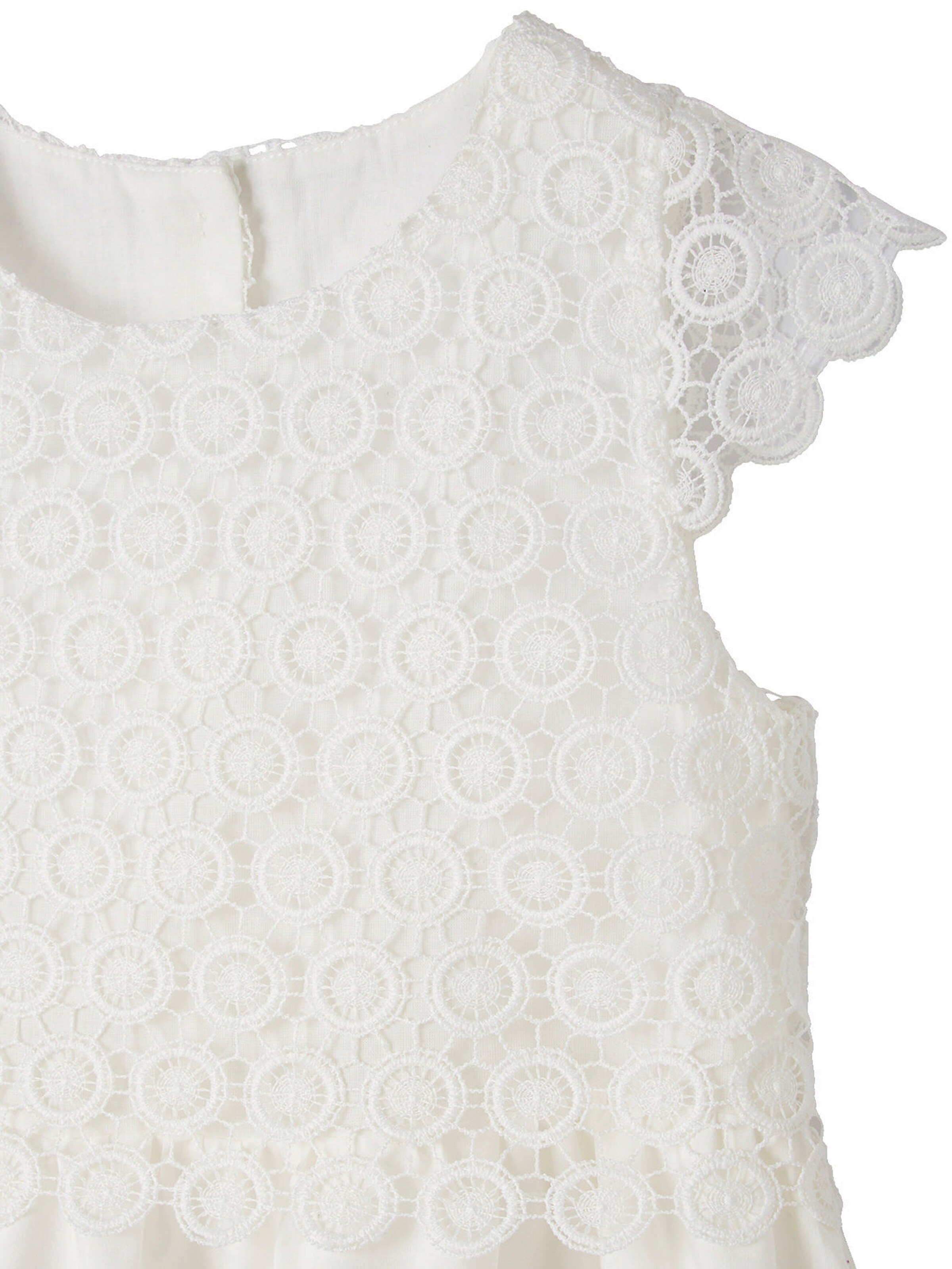 Vertbaudet Festliches Mädchen Kleid mit Makrameespitze wollweiß