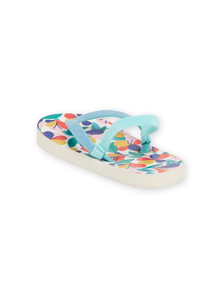 Tongs multicolores à imprimé fleuri enfant fille