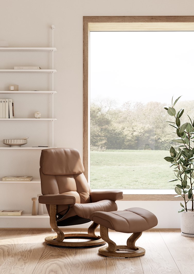 Ruby lenestol Hud Batick Latte - Classic - Smoke Oak