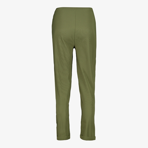 TwoDay geribde dames pantalon groen
