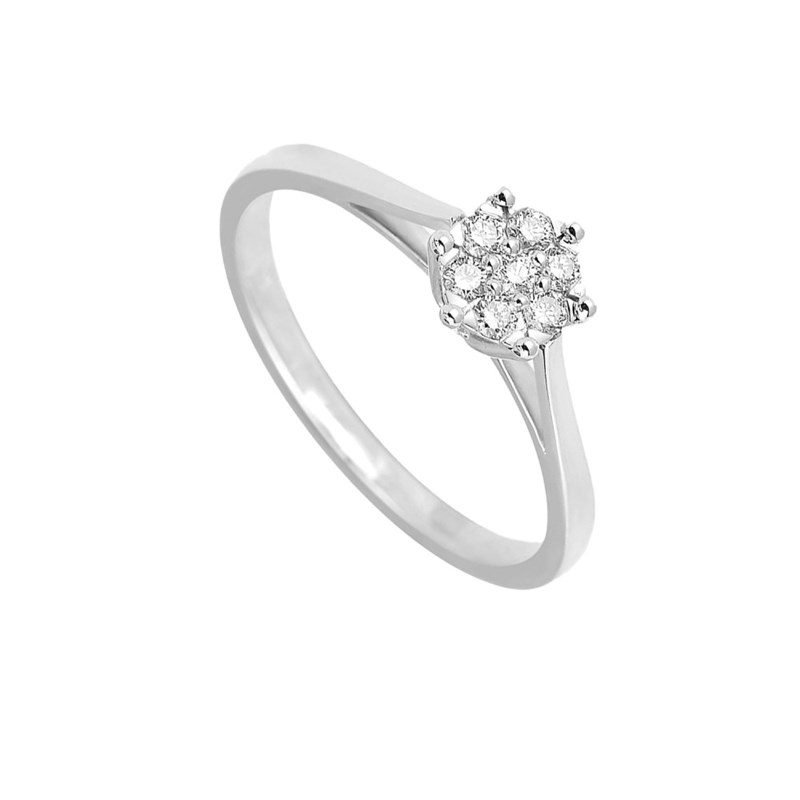 Bague Femme - Or 18 Carats - Diamant 0,14 Carats