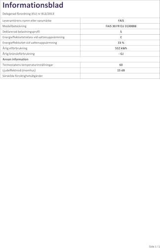 FAIS 30 FR EU Chauffe eau électrique sur évier 30 Litres, Puissance 1500W   Facile à Installer   Classe Énergétique C. Conçu et fabriqué pour être installé en France : Bricolage
