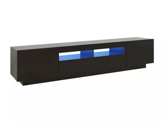 Meuble TV avec lumières LED Noir 200x35x40 cm