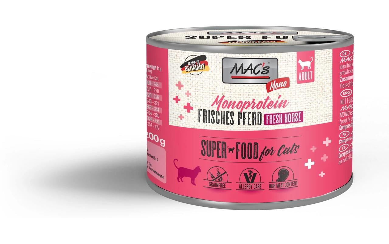 Nassfutter Mono Pferd 200 gAlleinfuttermittel für ausgewachsene Katzen