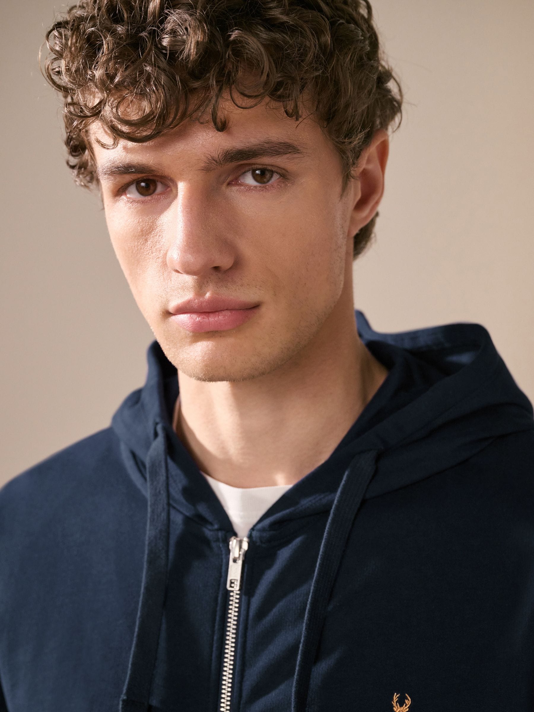 Donkerblauw - Lichte hoodie met rits