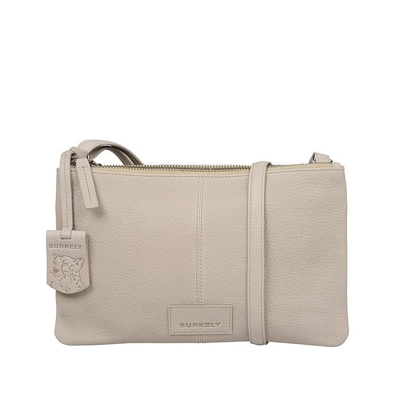 Burkely Soft Skylar Crossbody Bag Double Pocket Zip Grey