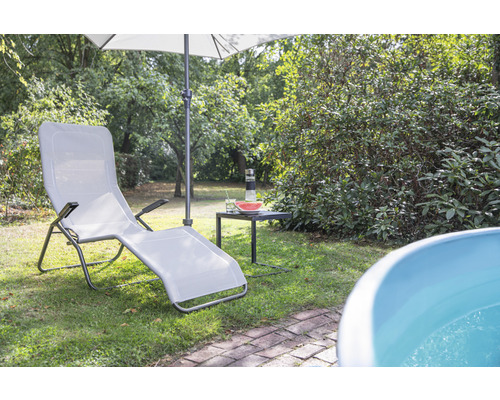 Siena Garden tuinligstoel, ligstoel, zonnebed, relaxligstoel, Anco textielstof, antraciet lichtgrijs