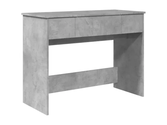 Coiffeuse avec miroir gris béton 100x45x76 cm