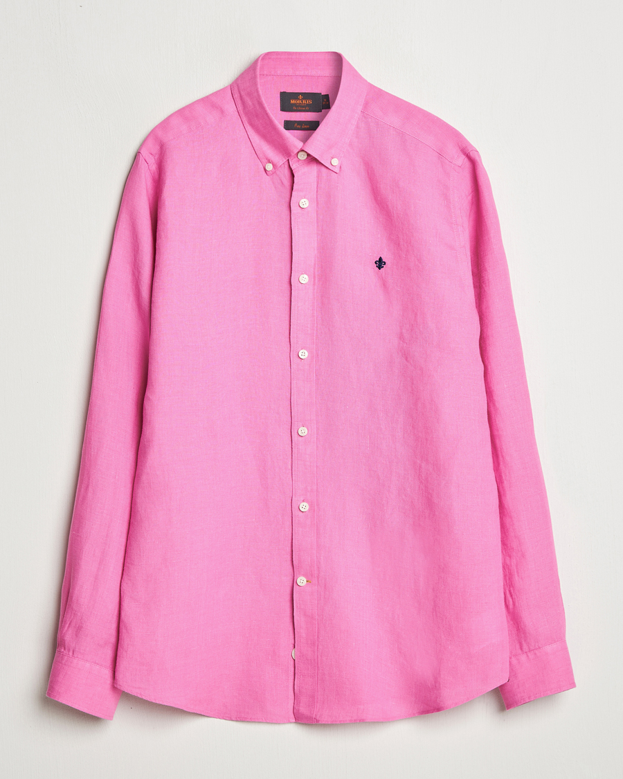 Morris Douglas Linen Button Down Shirt Cerise