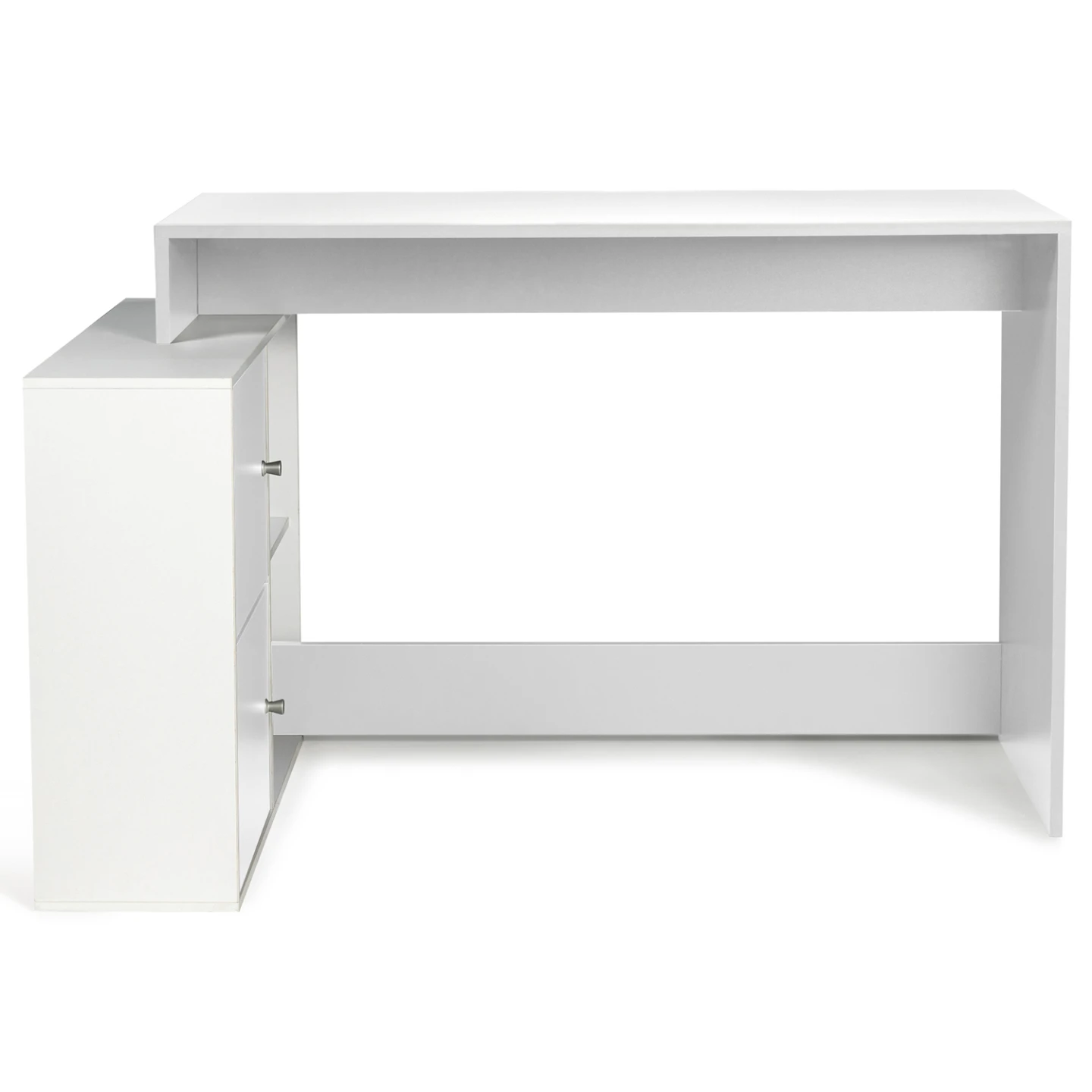 Bureau d'angle en forme de L BOB avec portes blanc