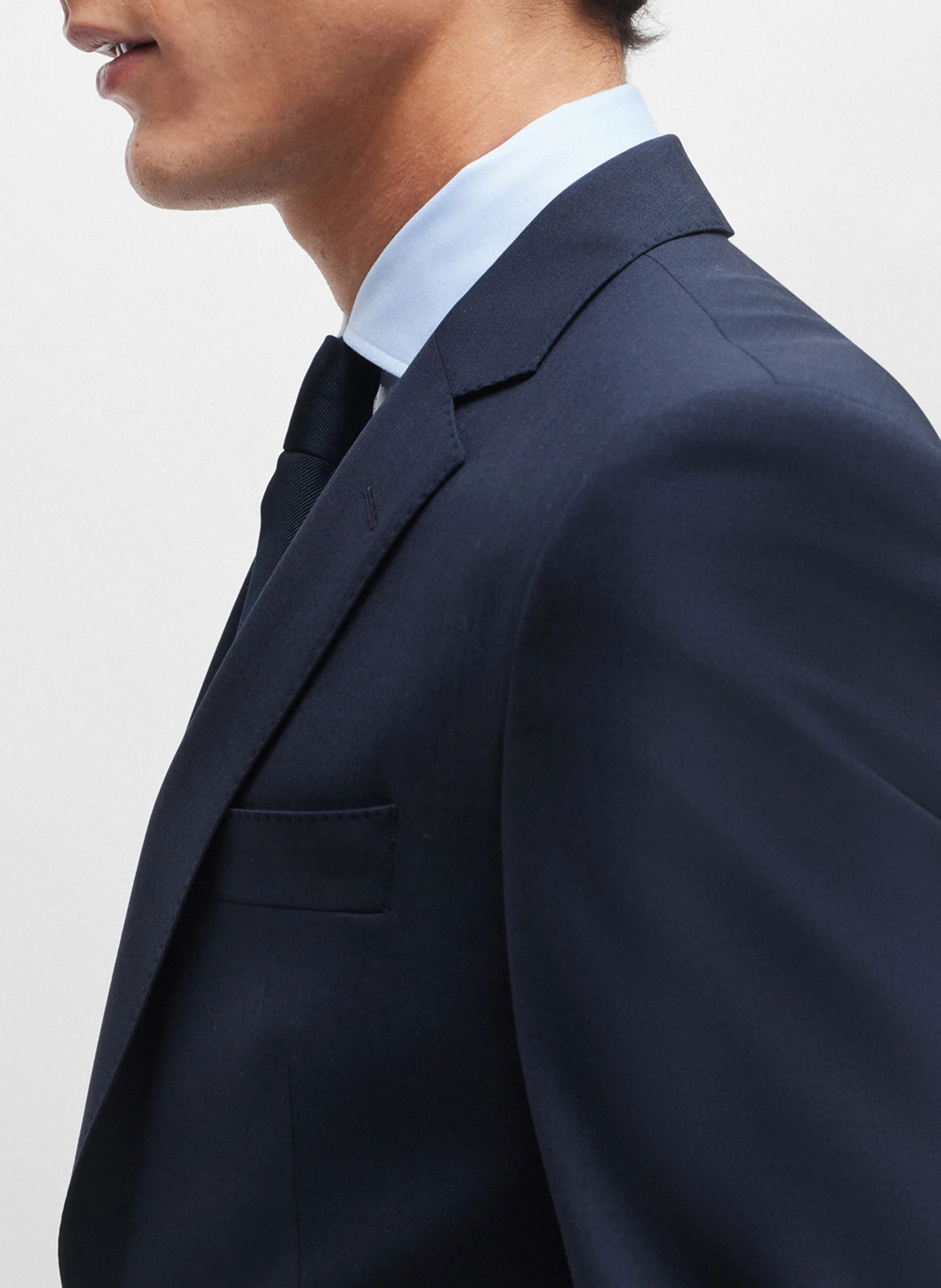 Costume slim-fit en laine mélangée | Bleu