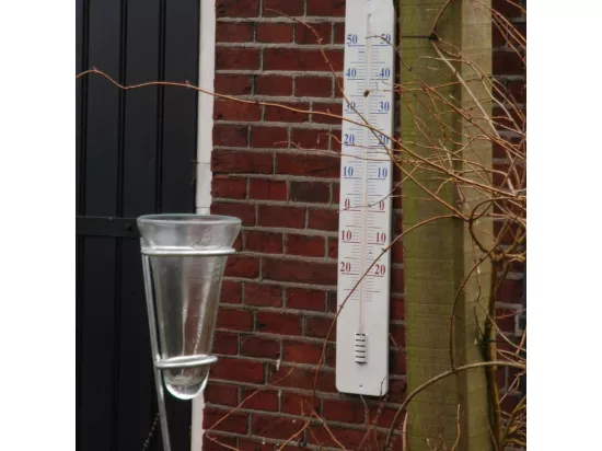 Pluviomètre gradué en verre et zinc