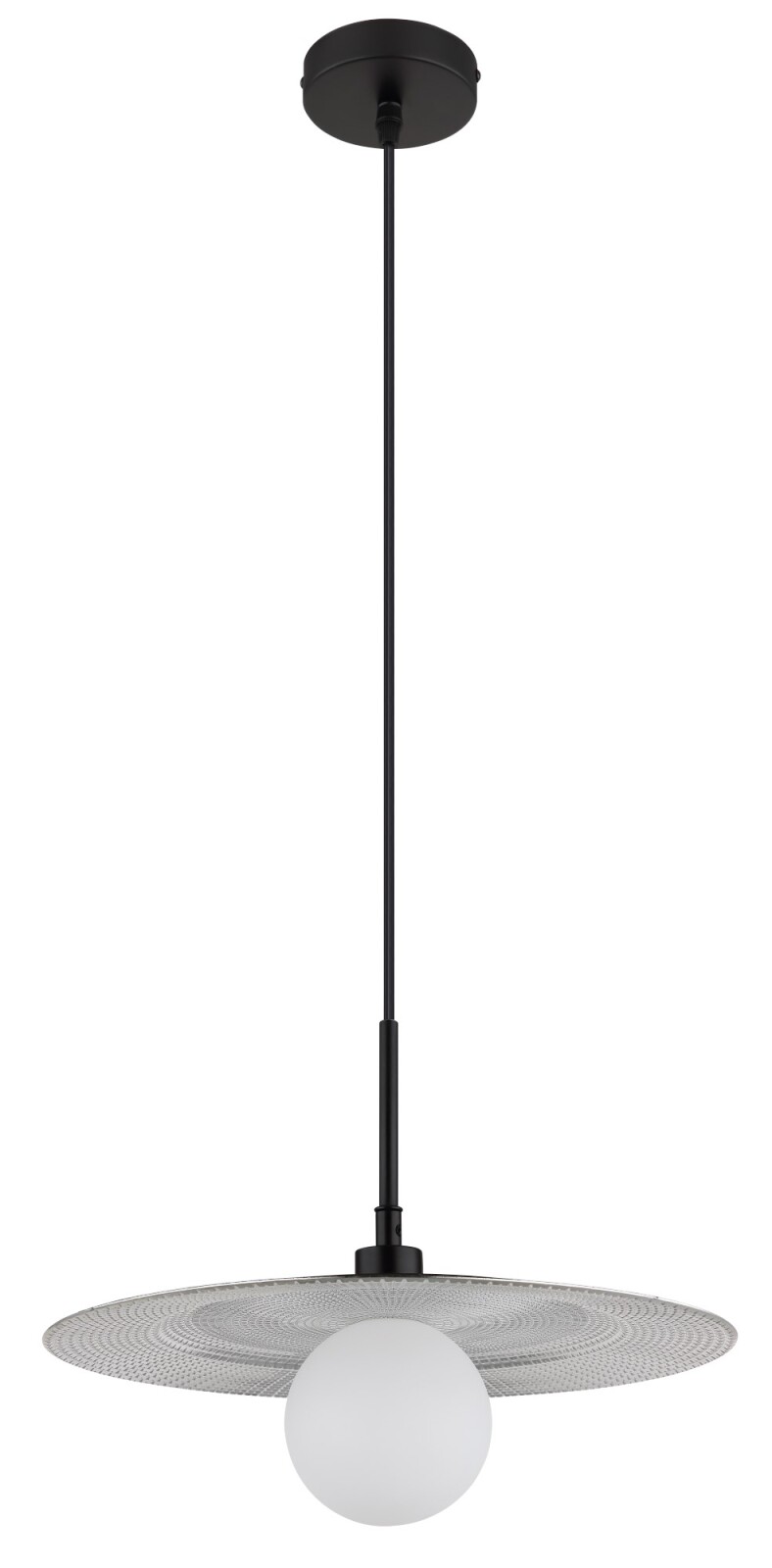 Hängeleuchte - silber - schwarz matt - 120 cm