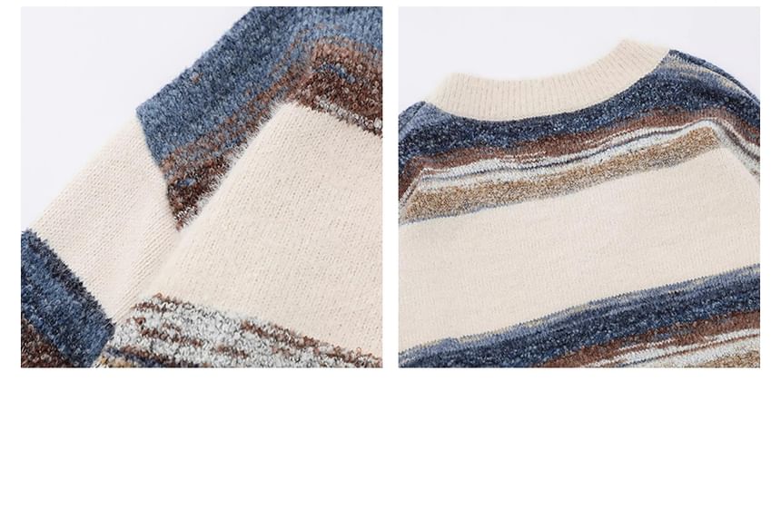 Chuoku - V-hals gemêleerde cardigan met knoopjes