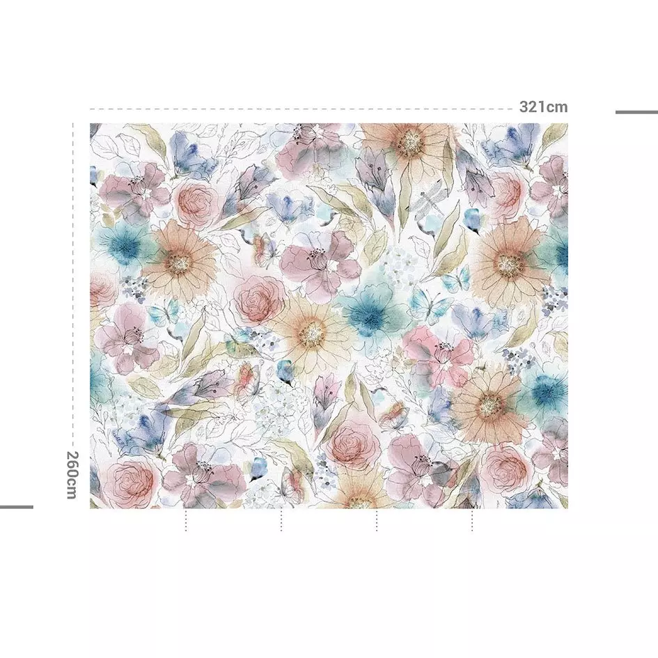 Décoration murale adhésive (321 x 260 cm) Florelie Multicolore