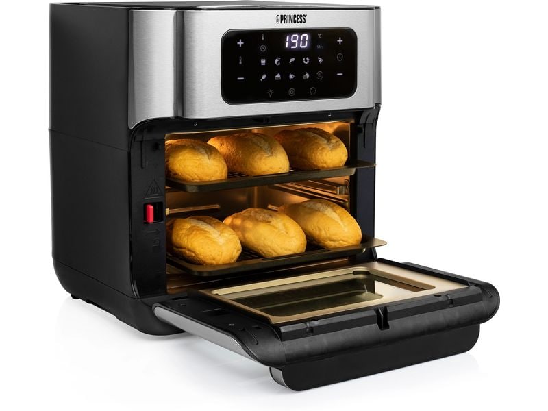 Princess Heissluftofen mit Frittierfunktion 10 l, Schwarz Heissluftfritteuse