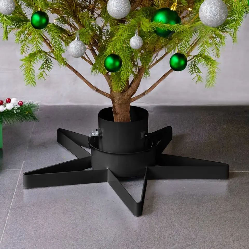 vidaXL - Kerstboomstandaard - Zwart - Metaal