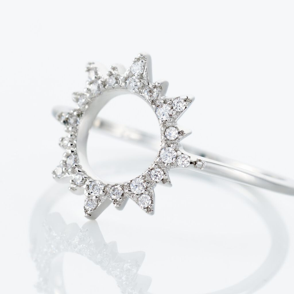Bague Argent Blanc Carolus Oxydes De Zirconium