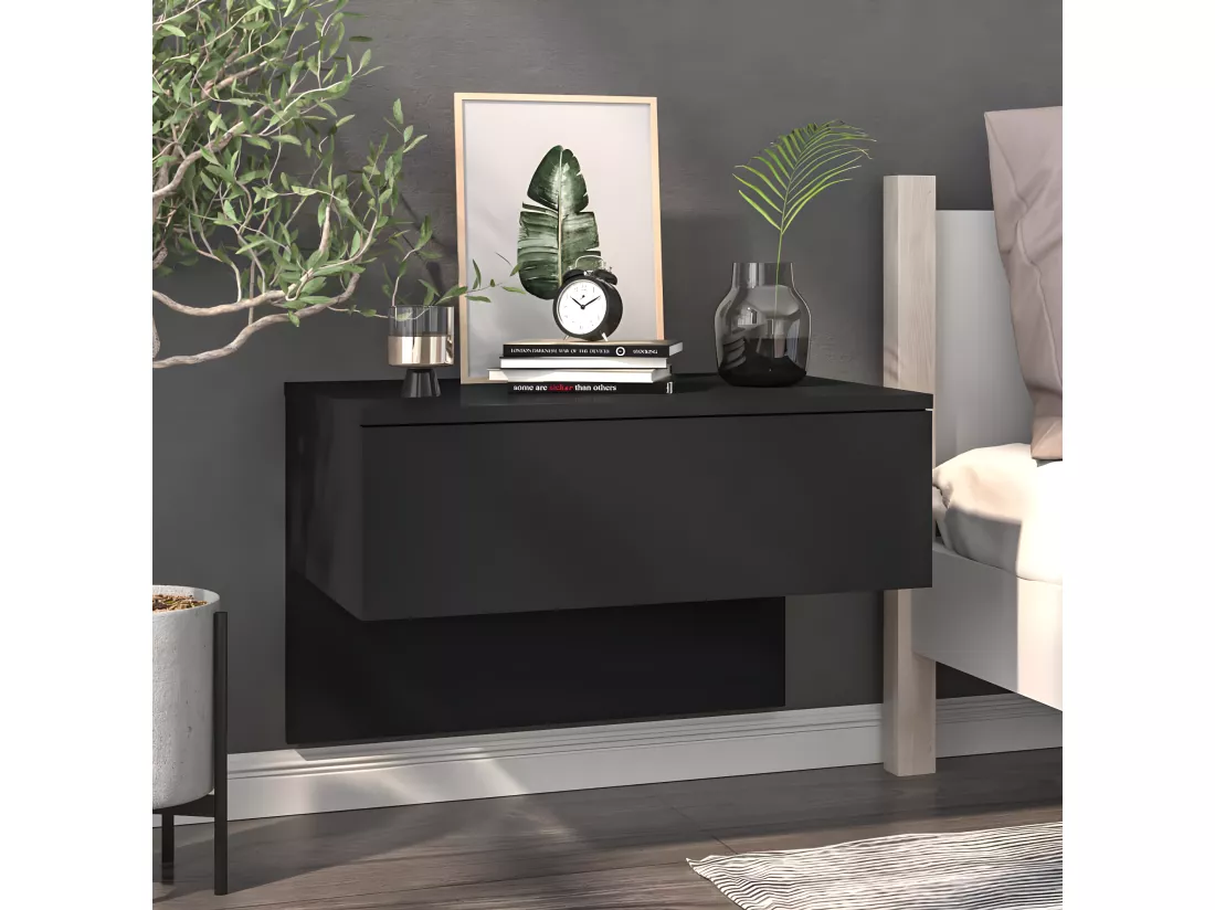 Table de chevet murale Noir