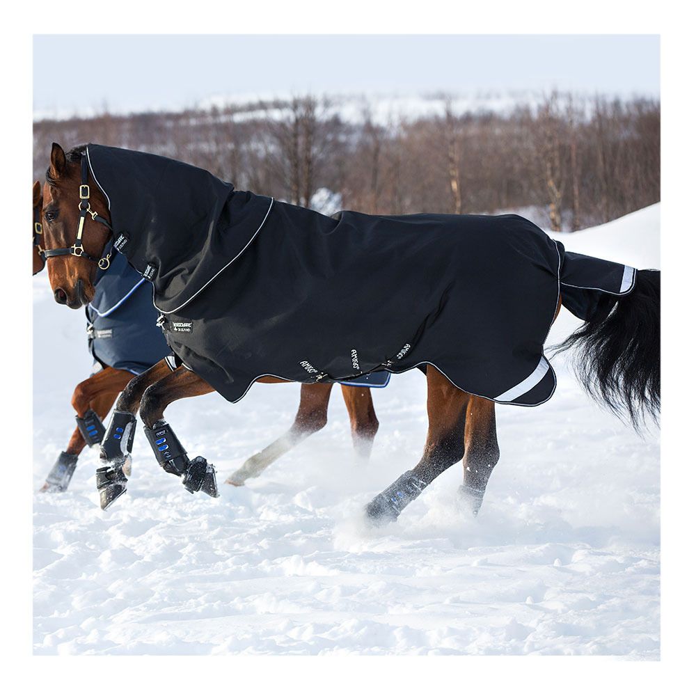 Horseware AMIGO SUPER BRAVO PLUS 250G - Couverture de paddock + couvre-cou black/white