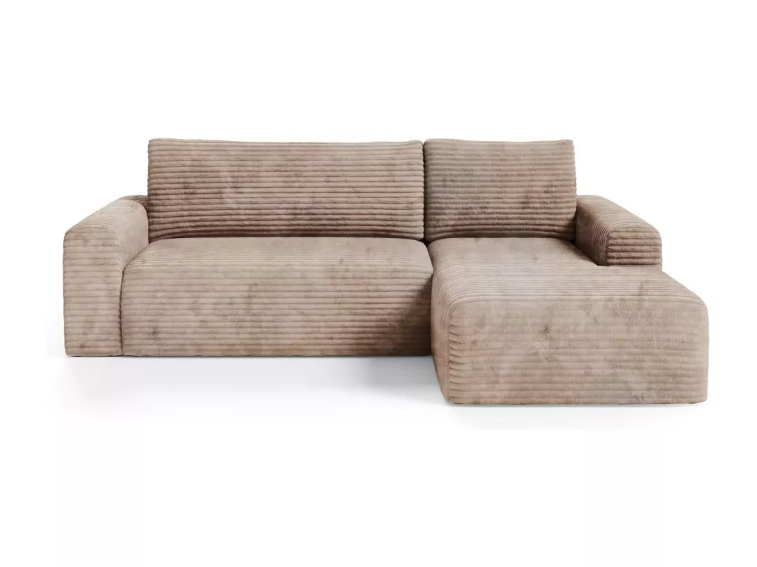 Canapé d'angle convertible en velours côtelé SONTII Braun