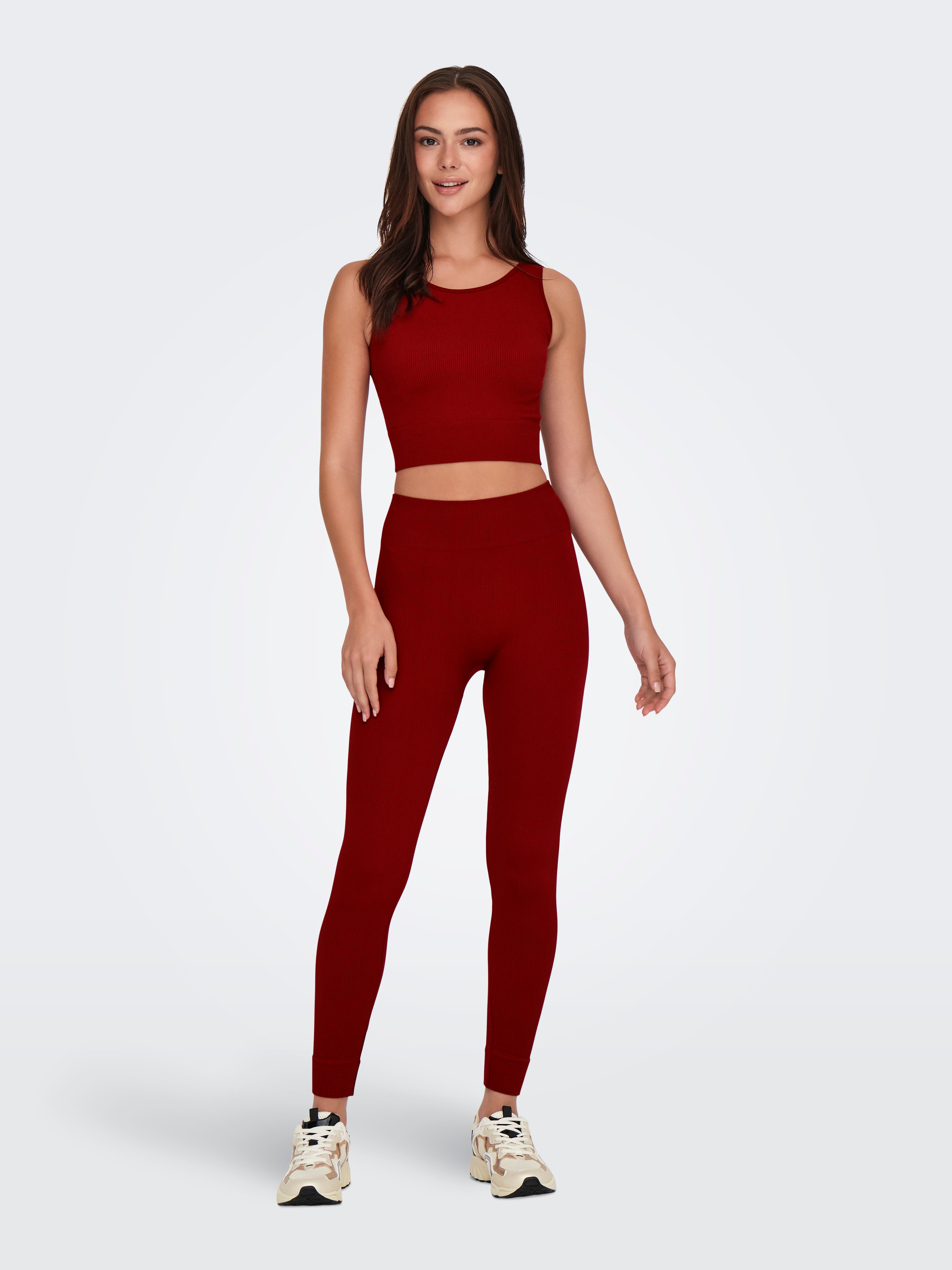 ONPJAIA Hohe Taille Enger Schnitt Sportleggings Sun-Dried Tomato